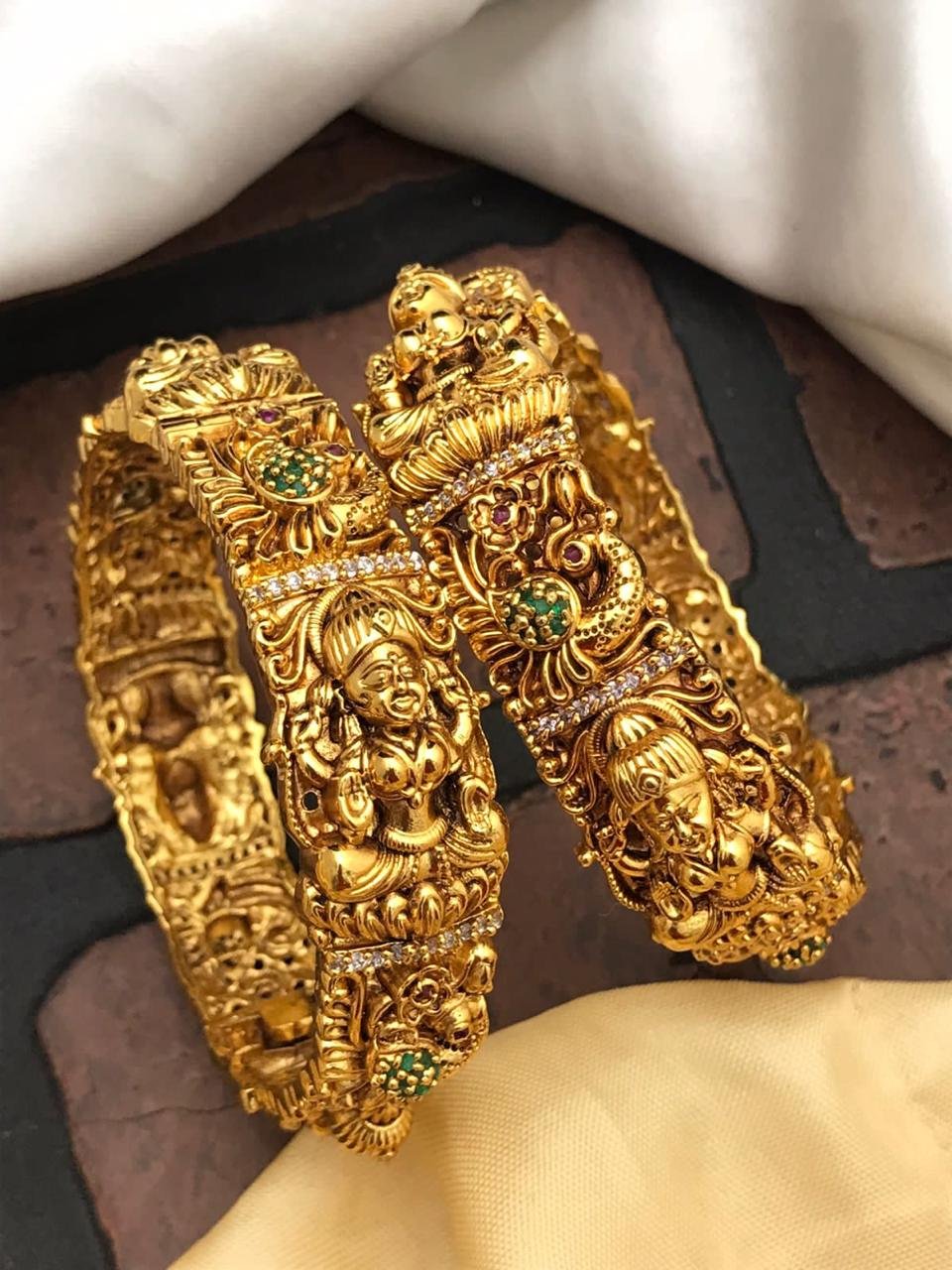 CZ Matte Finish Kada Bangles D499652D