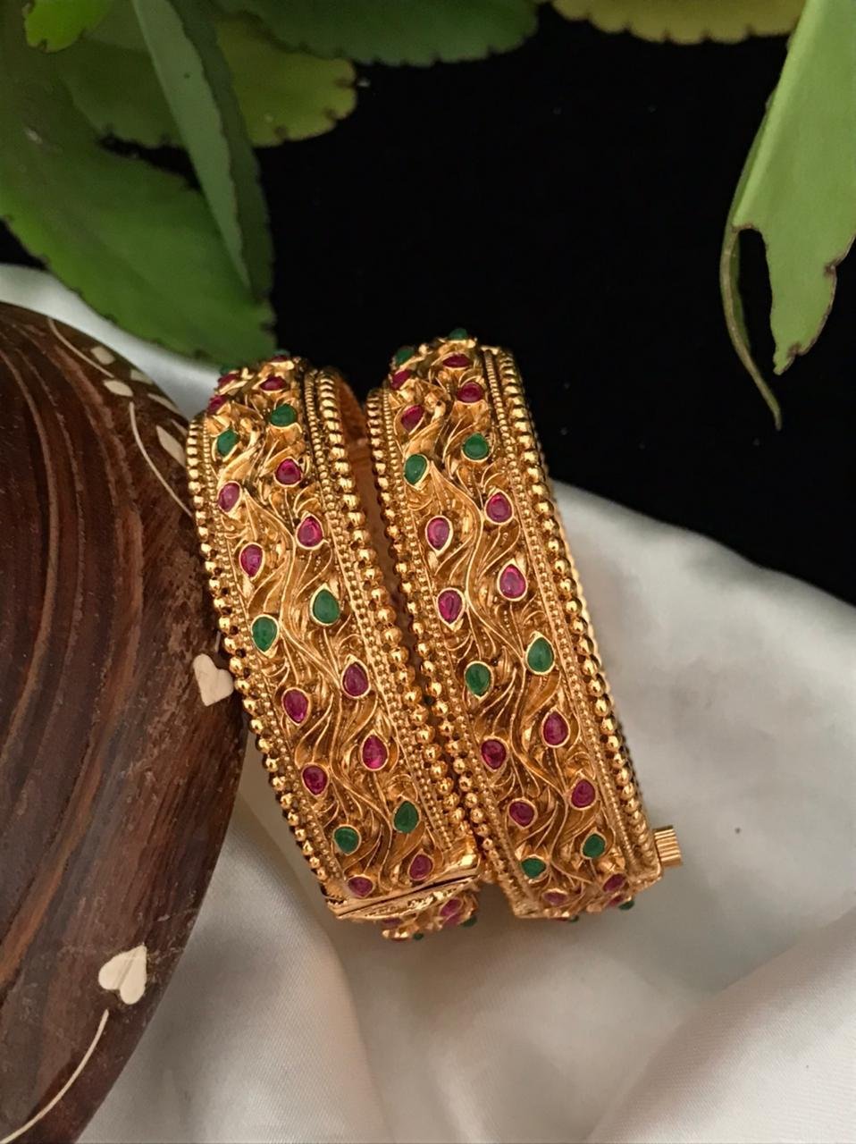 CZ Matte Finish Kada Bangles D499652D