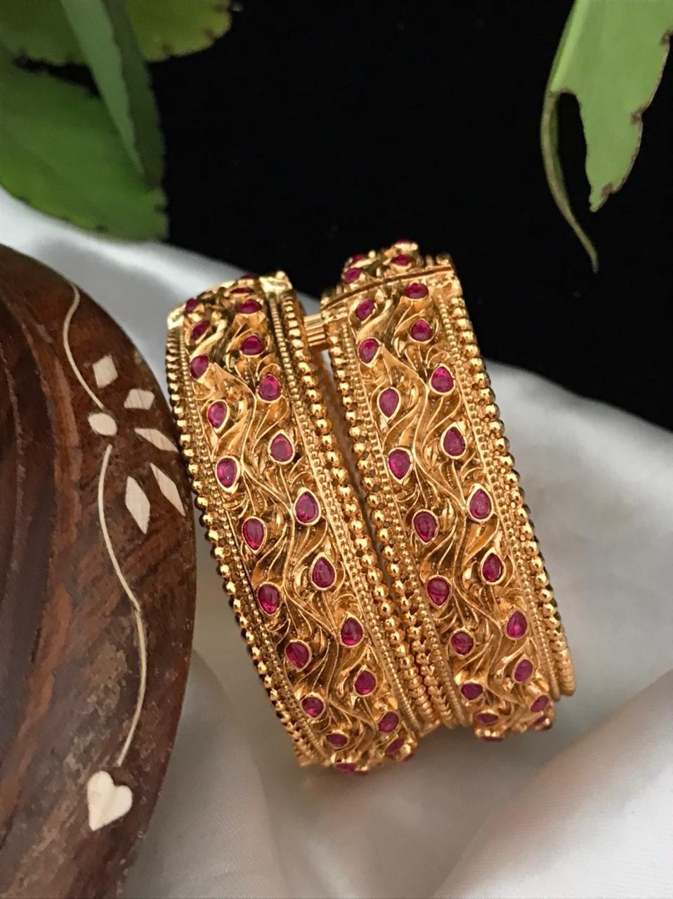 CZ Matte Finish Kada Bangles D499652D