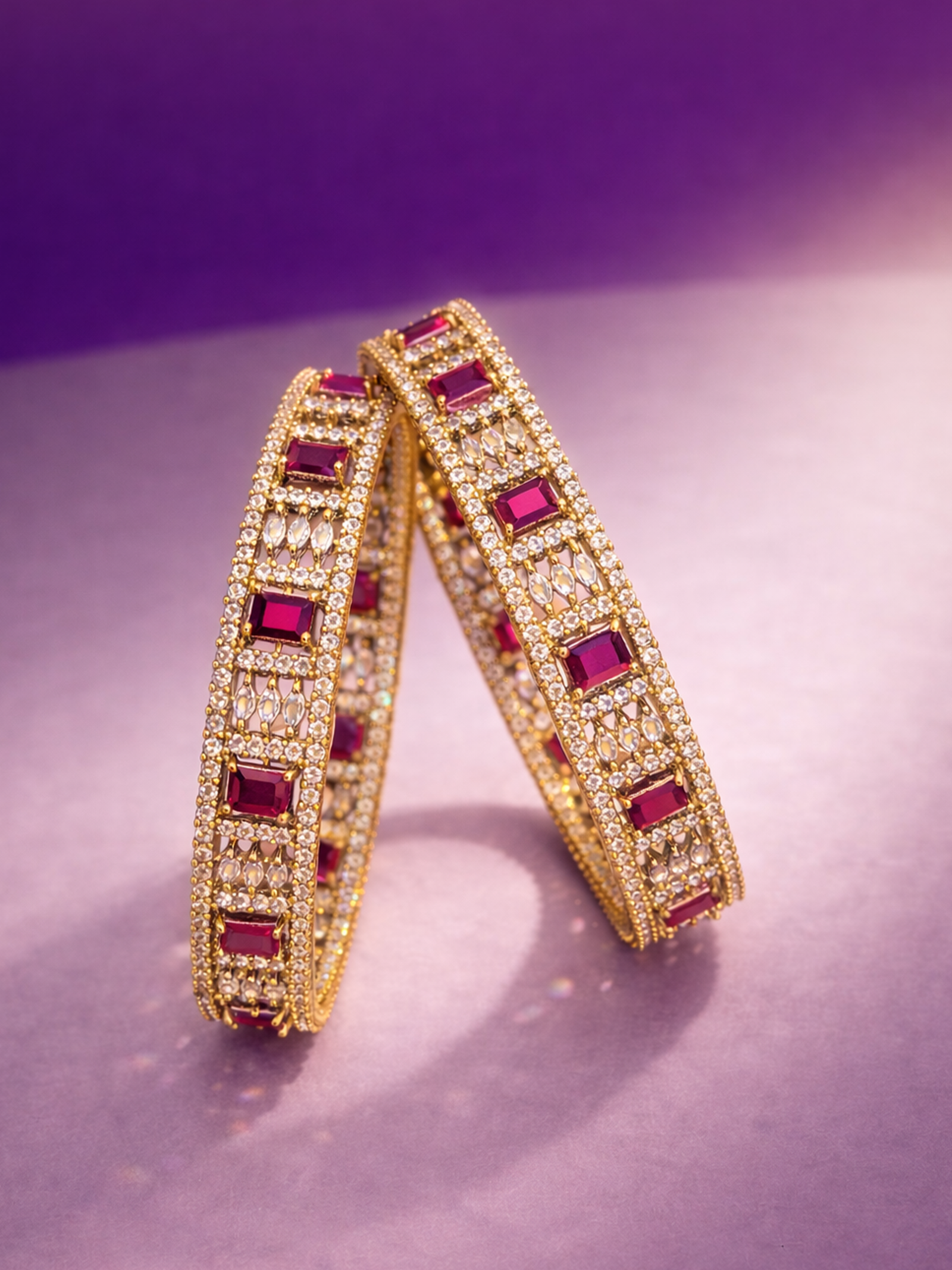 CZ Matte Finish Kada Bangles D499652D