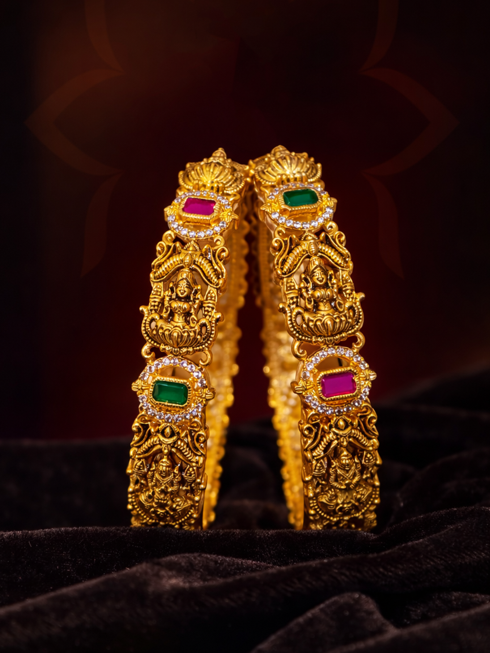 CZ Matte Finish Kada Bangles D499652D