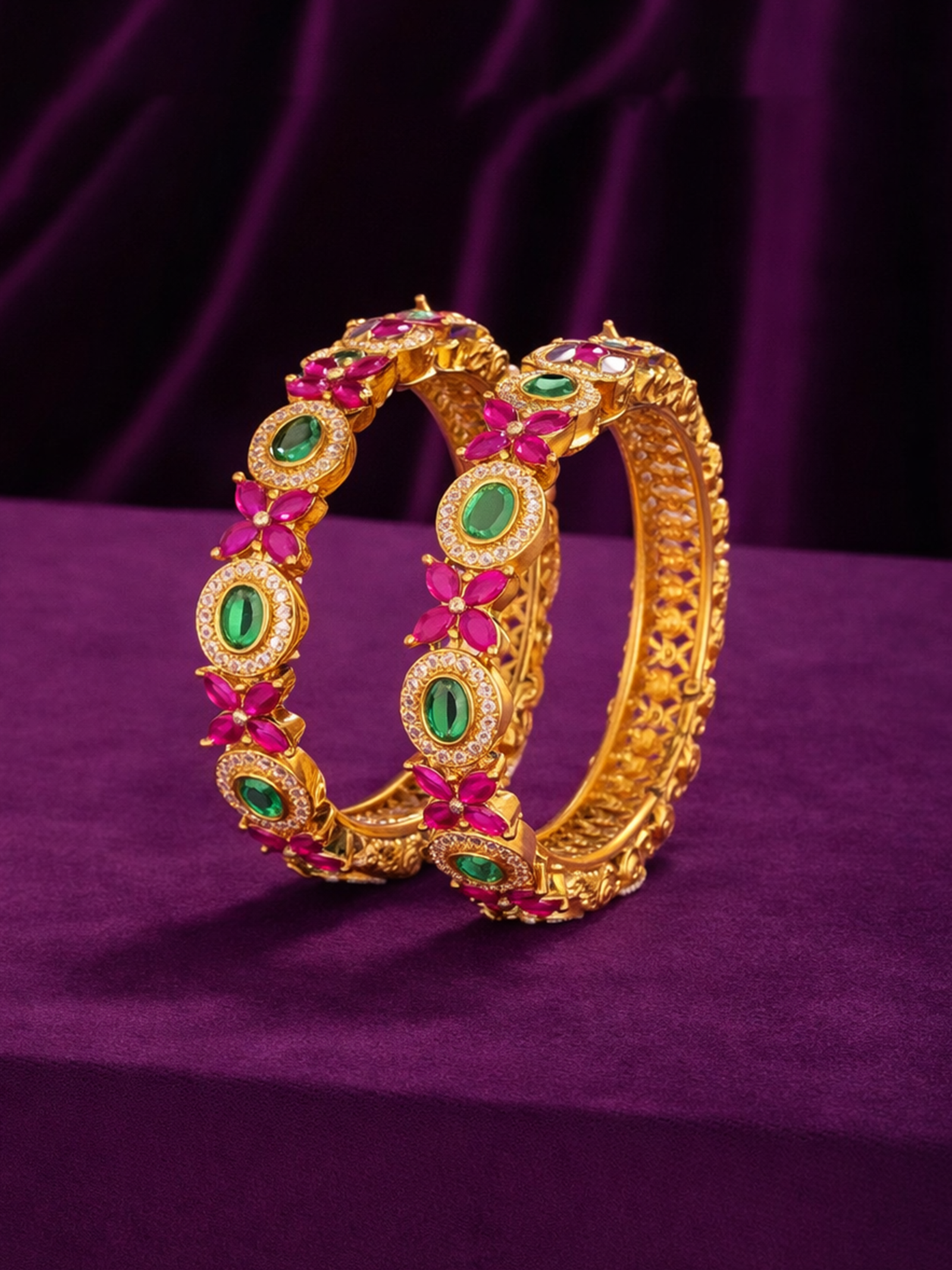 CZ Matte Finish Kada Bangles D499652D