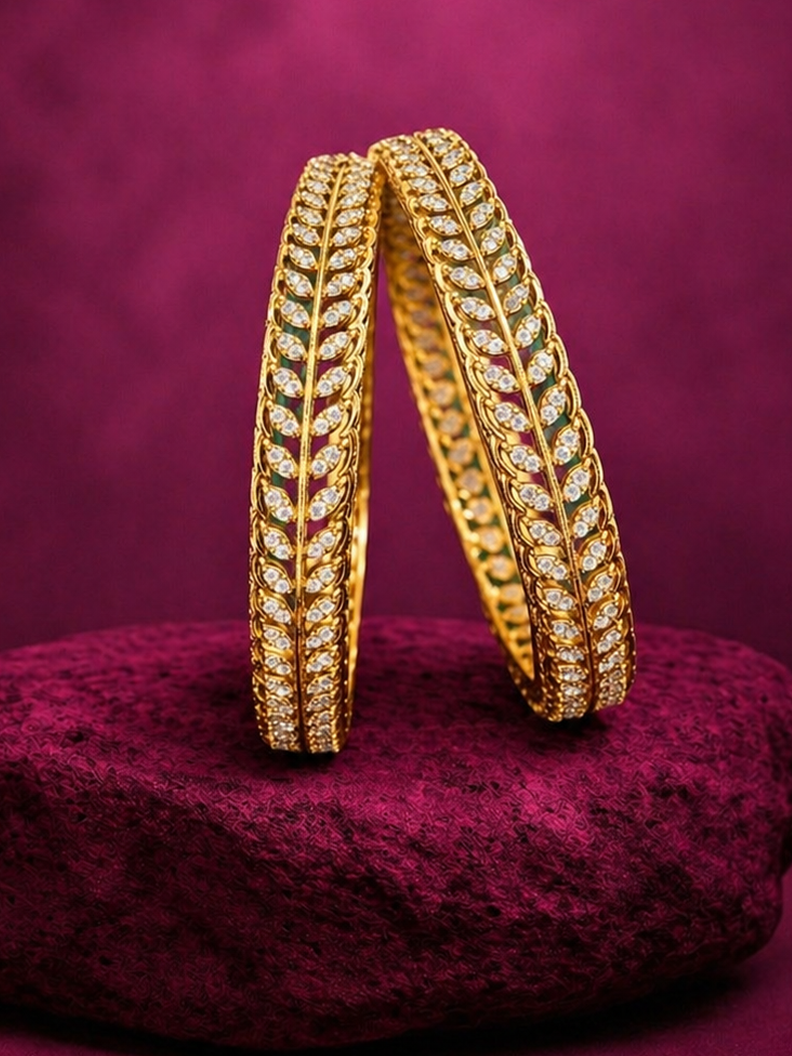 CZ Matte Finish Kada Bangles D499652D