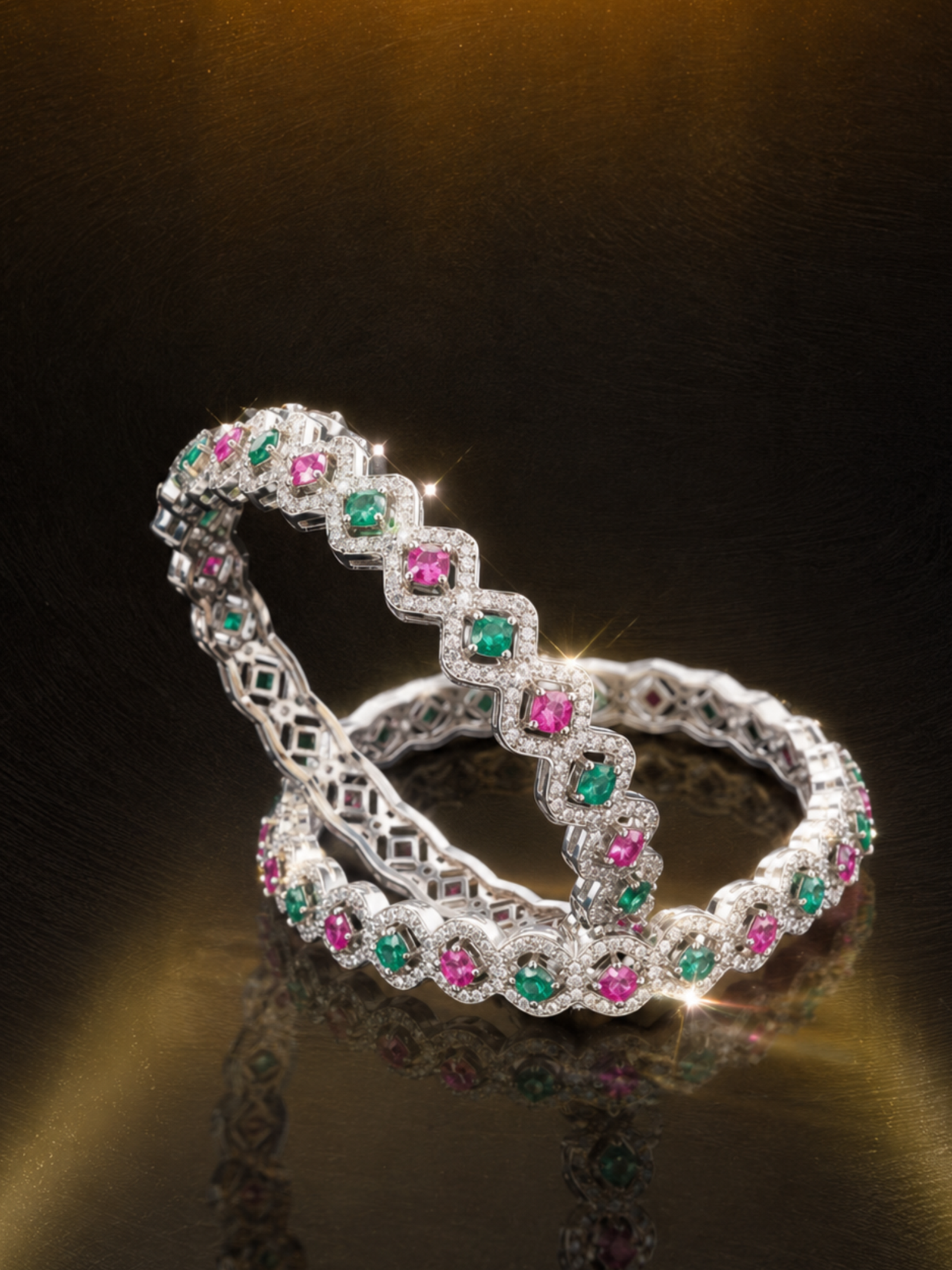 CZ Matte Finish Kada Bangles D499652D