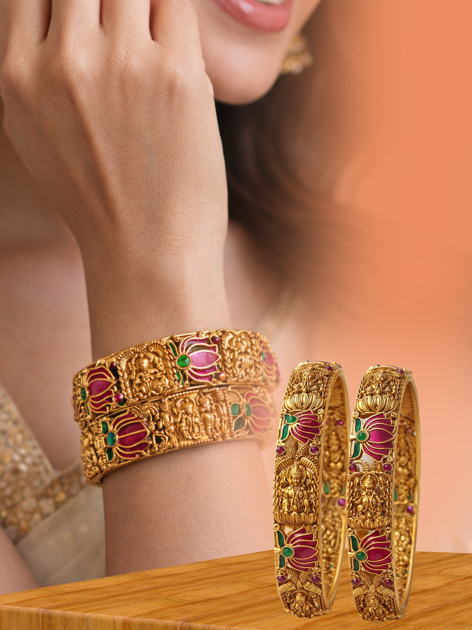 CZ Matte Finish Kada Bangles D499652D