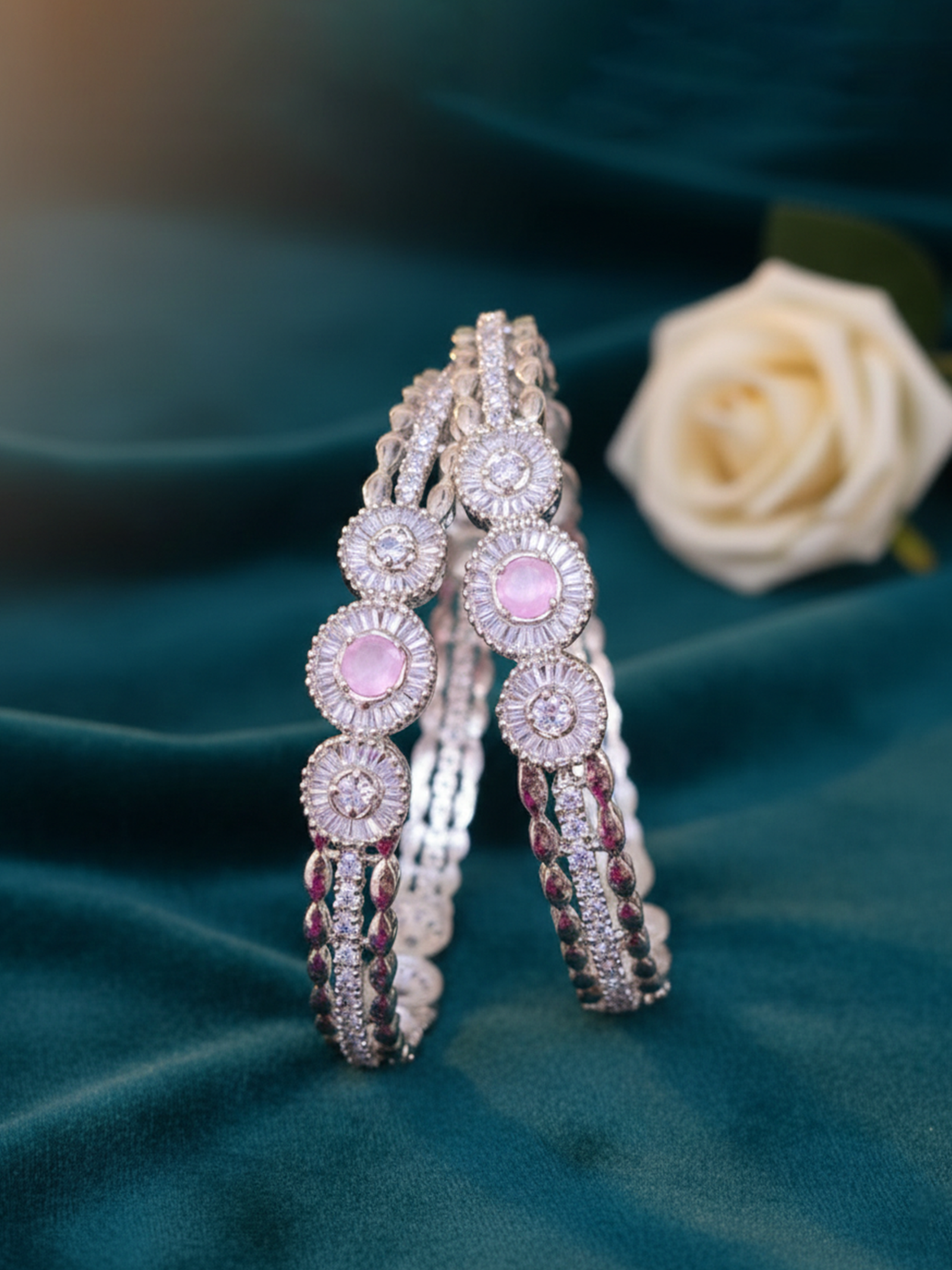 CZ Matte Finish Kada Bangles D499652D