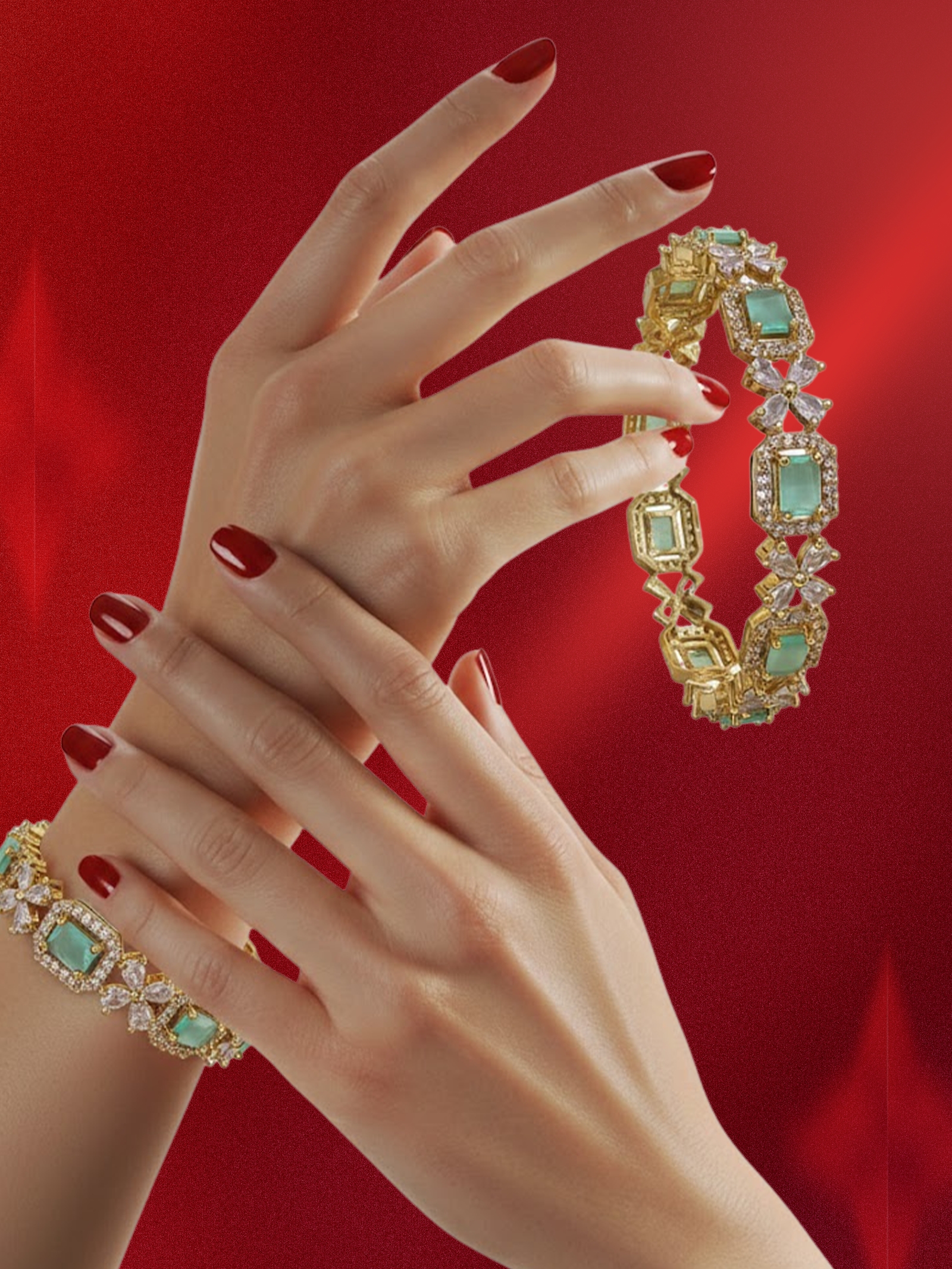 CZ Matte Finish Kada Bangles D499652D