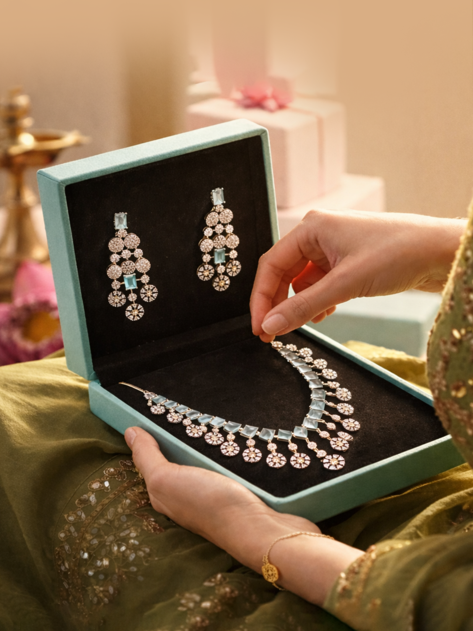 CZ Matte Finish Kada Bangles D499652D