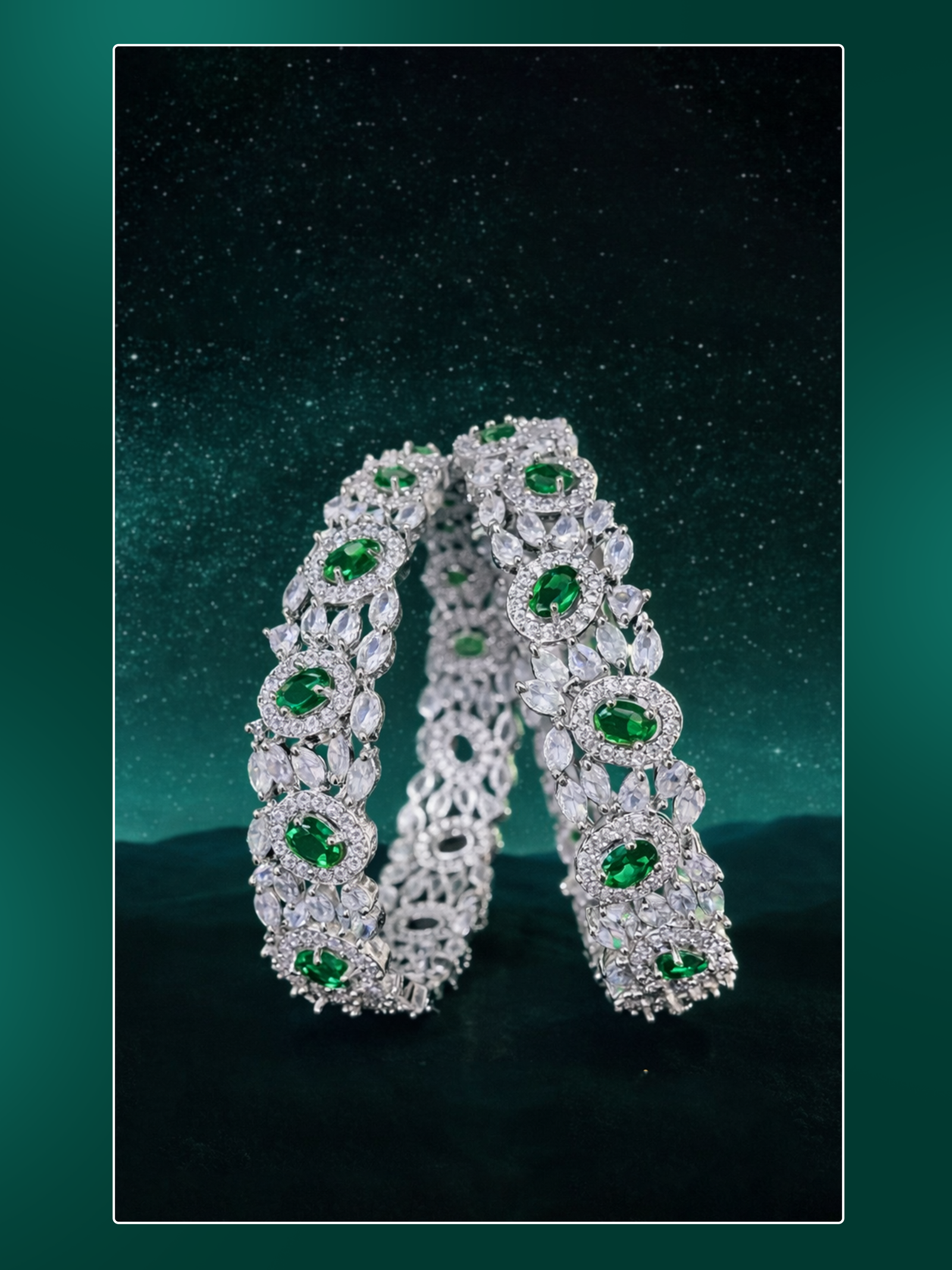 CZ Matte Finish Kada Bangles D499652D