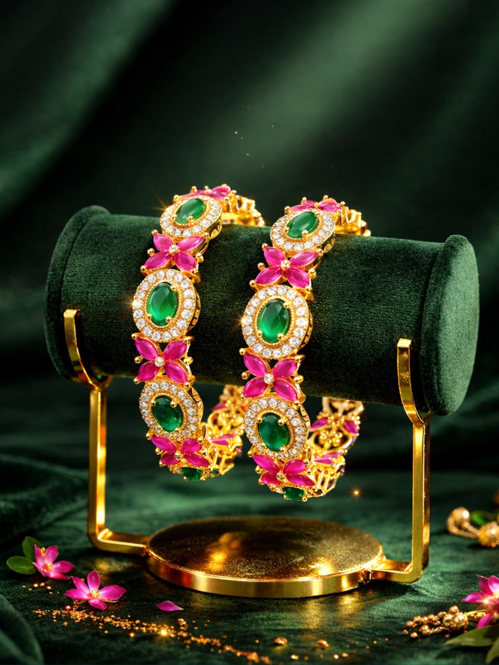 CZ Matte Finish Kada Bangles D499652D